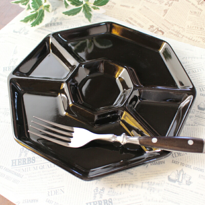 楽天市場】【アウトレット】八角5仕切り ブラックオードブルプレート