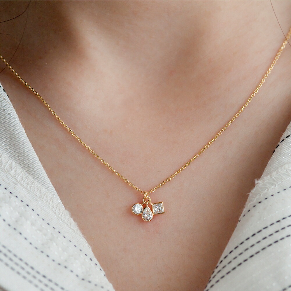 QVC 18KWG ダイヤモンド 3ストーンペンダントトップ ダイヤモンド