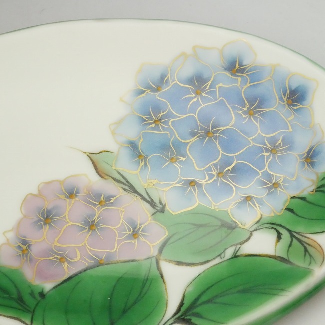 白掛五草花楕円皿揃 陶あん - 京焼清水焼 松韻堂