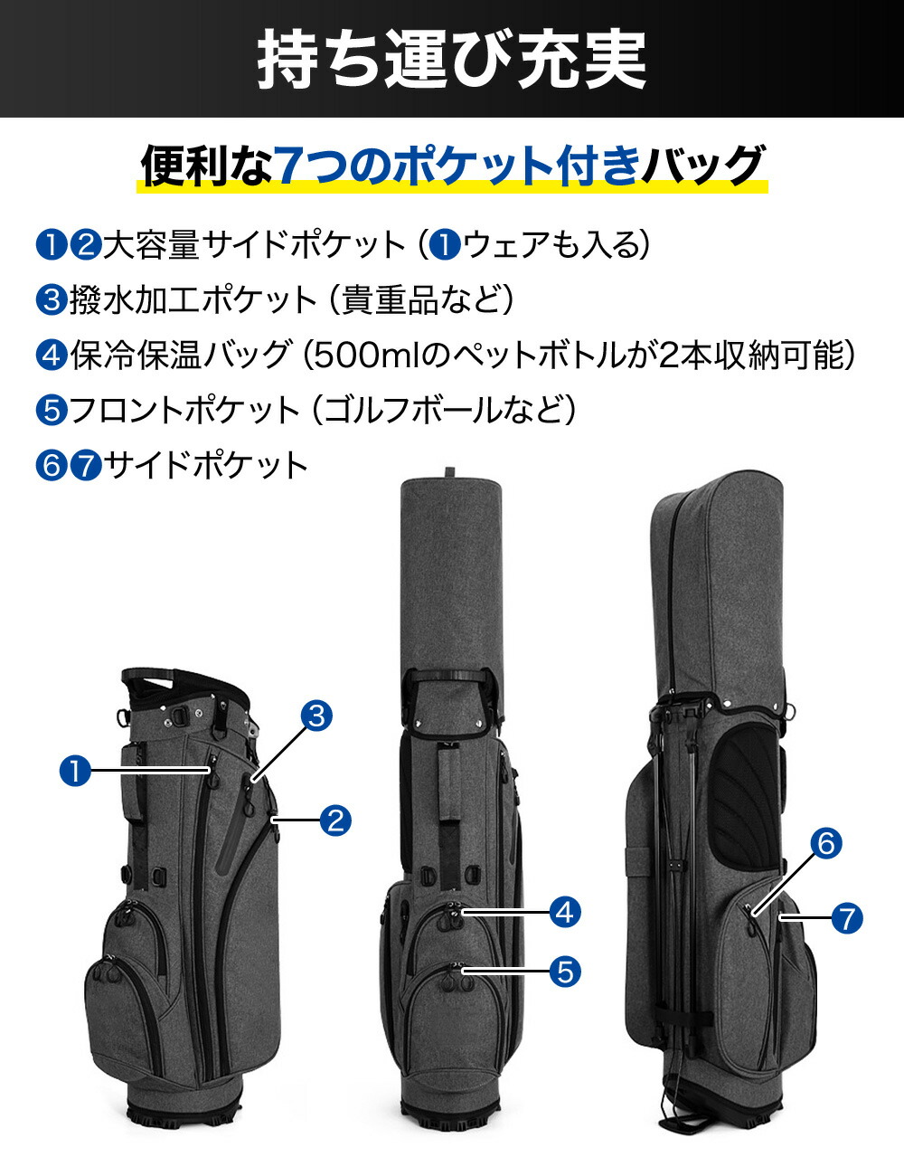楽天市場】【半額☆500円OFF】4日20時～ ゴルフバッグ メンズ