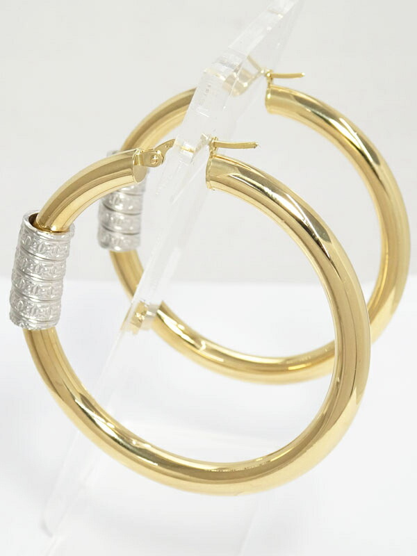 UNOAERRE】ウノアエレ『K18 フープ ピアス』1週間保証【中古