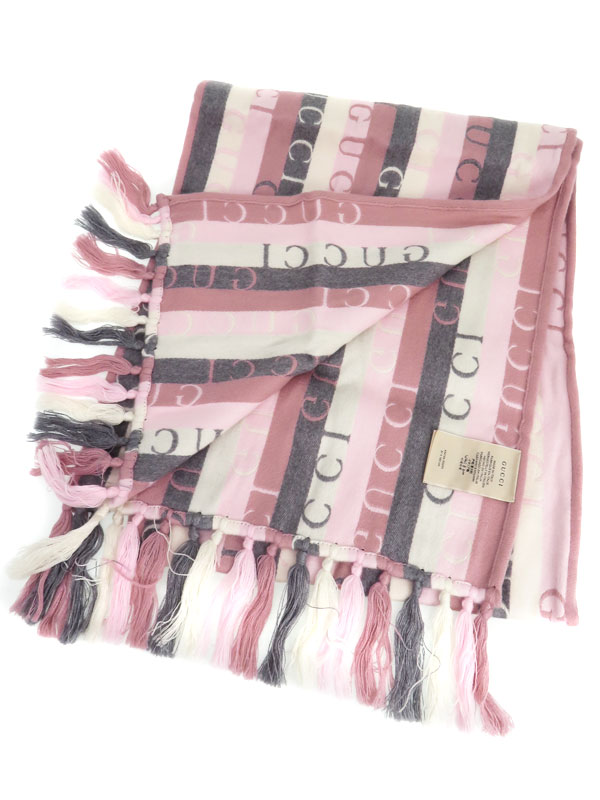 GUCCI】グッチ『ロゴ ストライプ マフラー』634166 3GD91 20AW