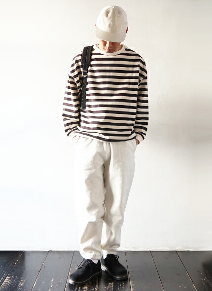 HAVERSACK ハバーサック 度詰天竺ボーダークルーネックロングTシャツ MEN'S