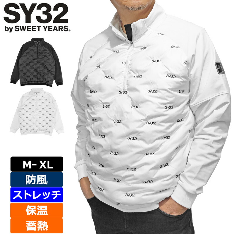楽天市場】SY32 GOLF メンズ ハーフジップ 中綿 ジャケット EMB QUILT