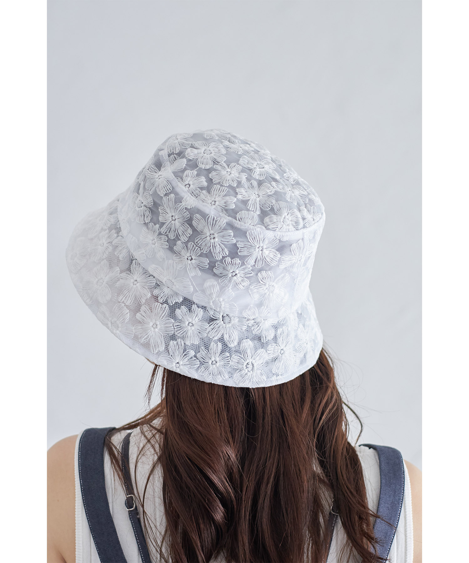 フラワーレースバケットハット