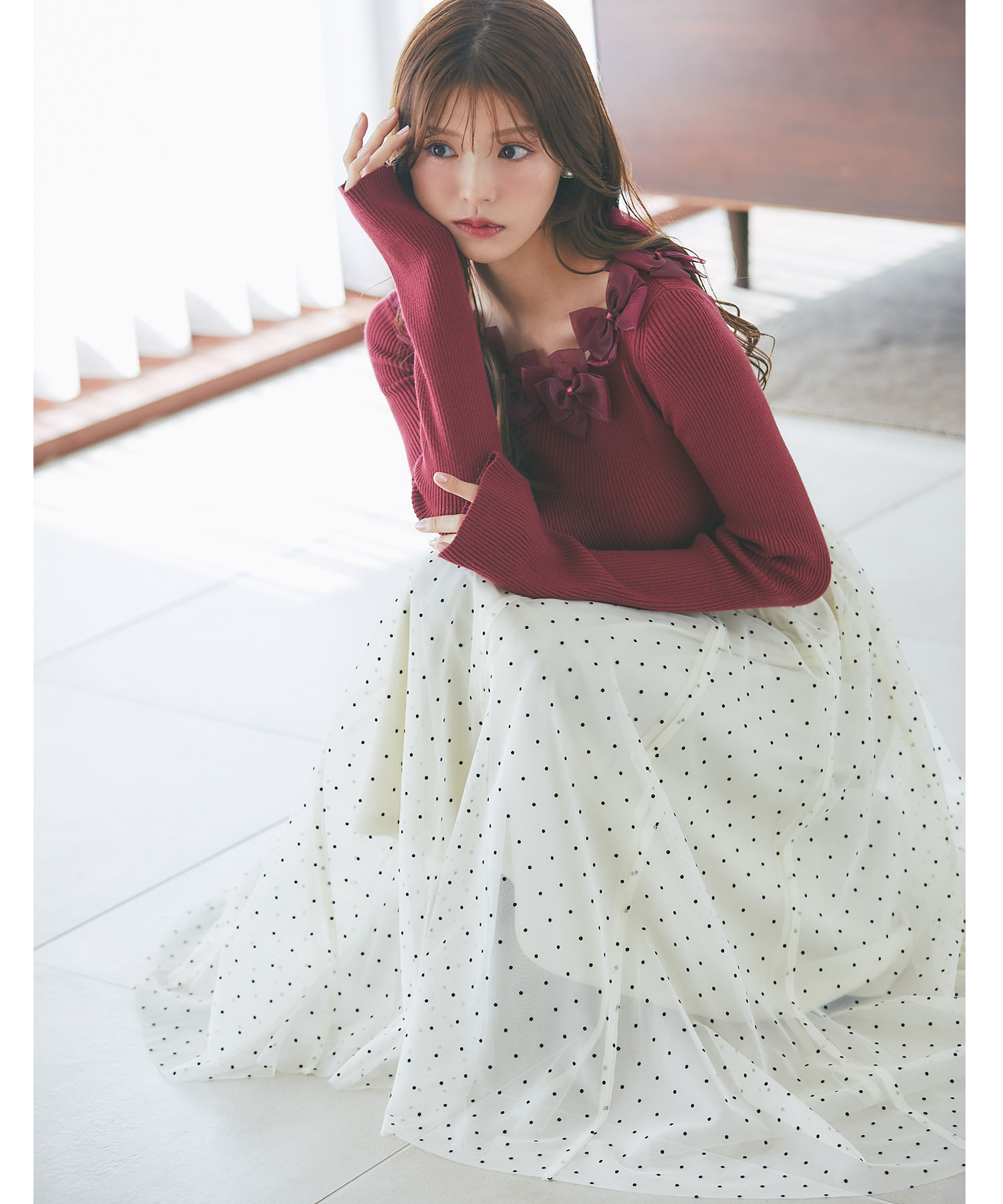 ハート＆ドットアソートフロッキーチュールフレアスカート