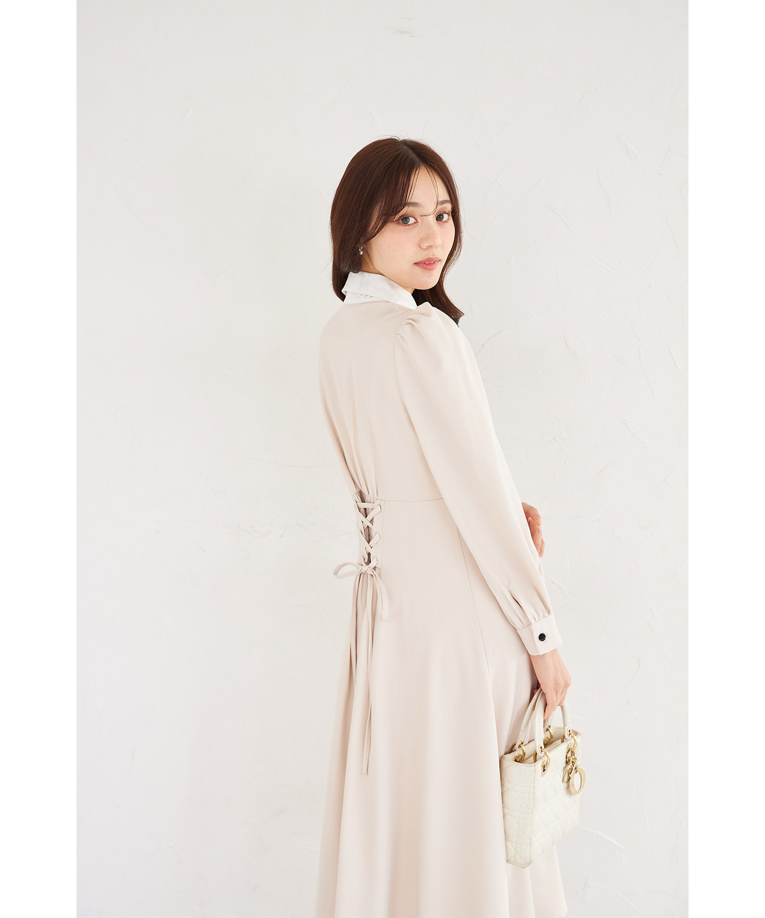 楽天市場】リボン＆ラッフルレース付きバックレースアップシャツ