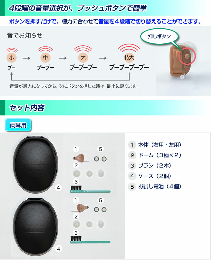 ONKYO オンキョー 耳穴式デジタル補聴器 OHS-D21 両耳用 使用後返品