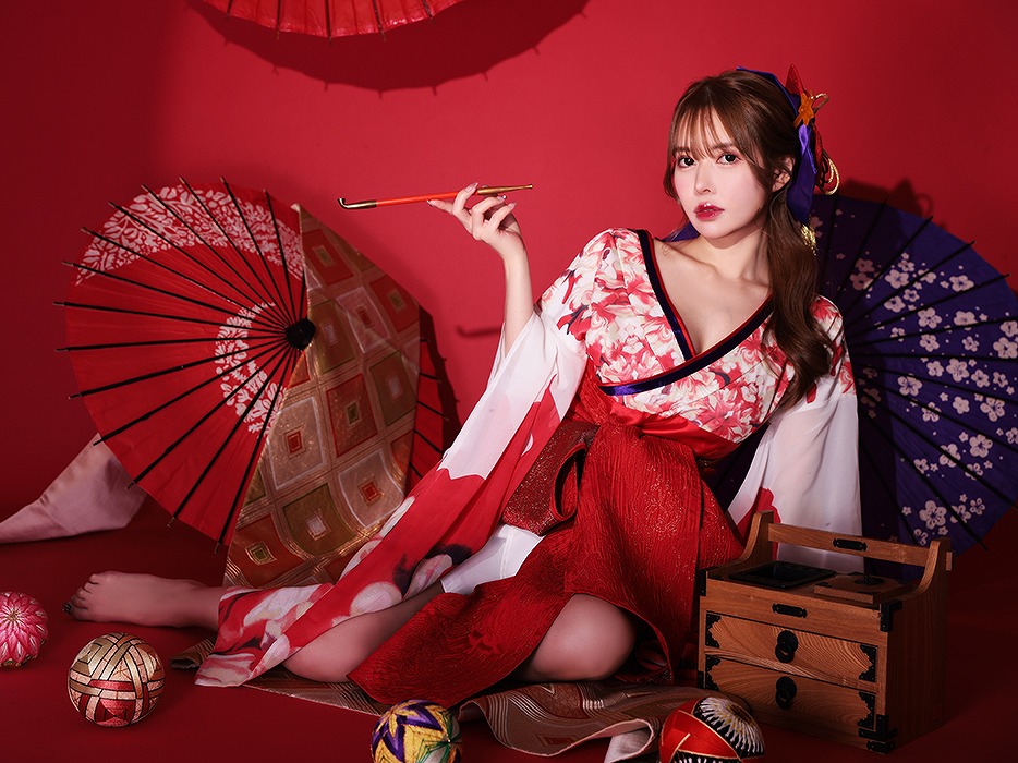 楽天市場】和風 コスプレ 衣装 花魁 花魁コスチューム 本格 ミニ 着物