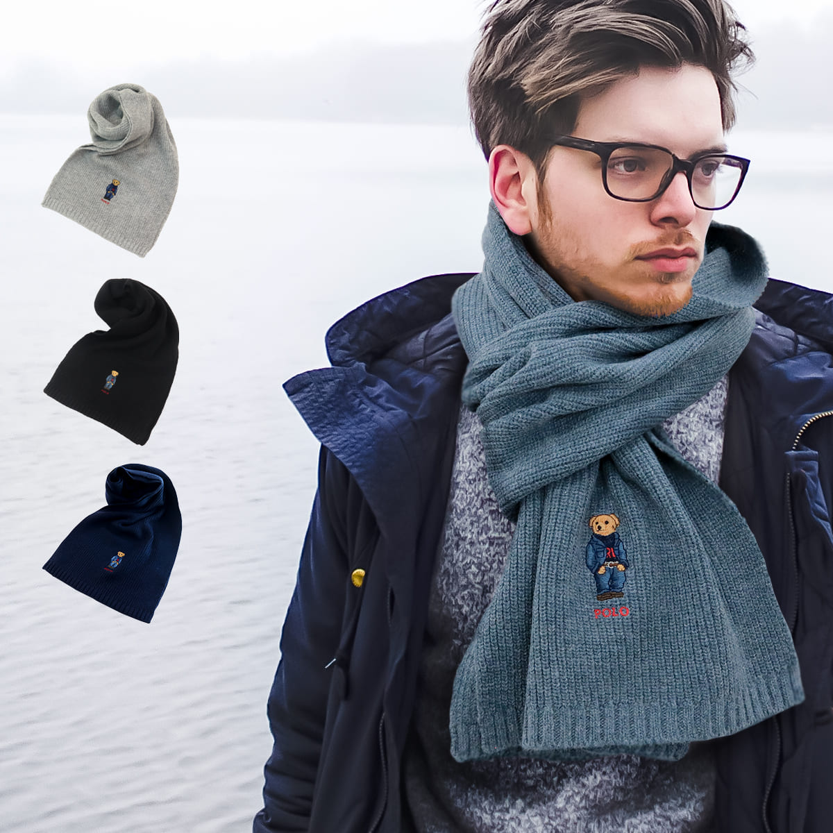 楽天市場】RALPH LAUREN ラルフローレン マフラー 本命 ニット リブ