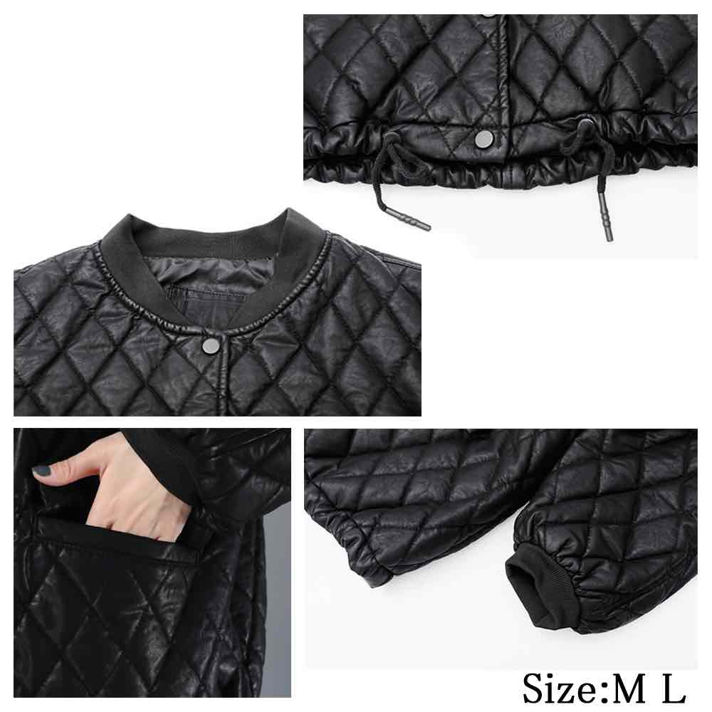 楽天市場】ライダースジャケット レディース キルティングエコレザー