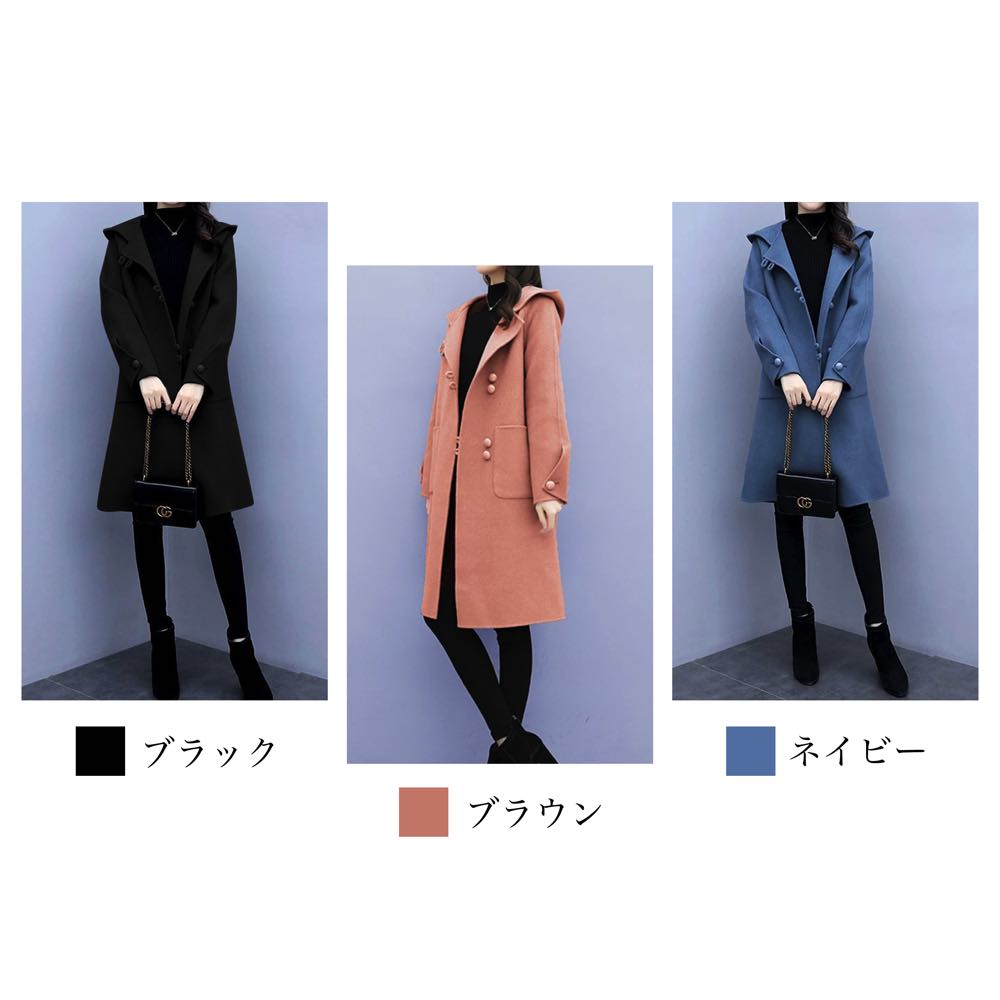 楽天市場】ダッフルコート レディース フード付きウールコート