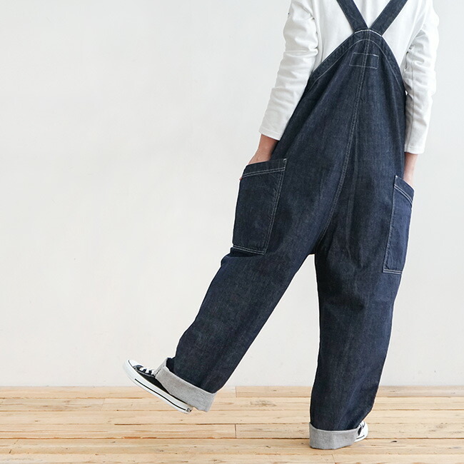 A12007]HARVESTY(ハーベスティ)ノンフェイドデニムオーバーオールoEIY