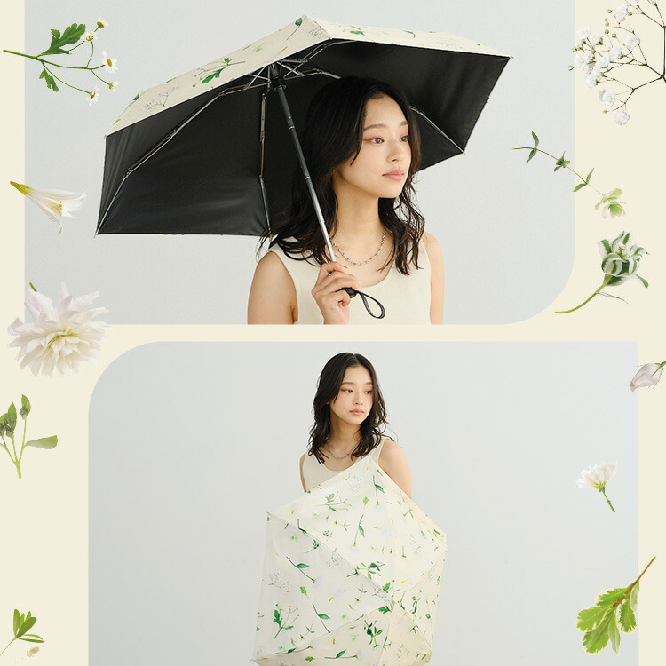 plantica× Wpc.]フラワープリントタイニー Wpc. ギフト対象 日傘