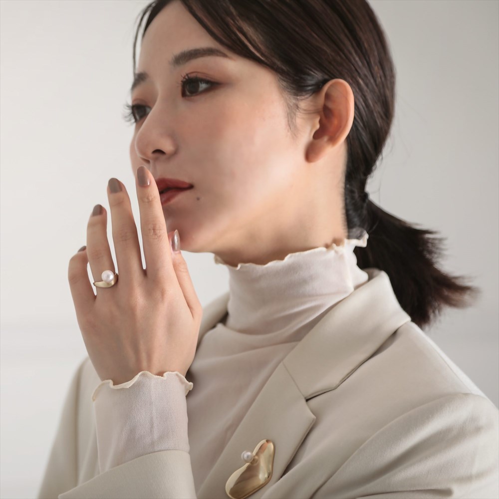 楽天市場】《Supple》 あこや真珠 リング 8.5-9.0mm K10YG ツヤケシ