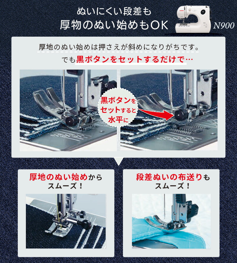 ユアサプライムス.com｜ジャノメ JANOME 電子ミシン N900 本体