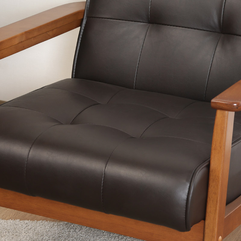 ユアサプライムス.com｜71156 バイキャストPUソファー 1P フレンズ DBR