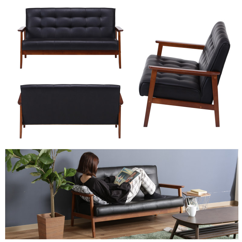 ユアサプライムス.com｜71157 バイキャストPUソファー 2P フレンズ DBR