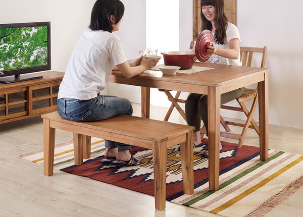 ユアサプライムス.com｜ダイニングベンチ 2人掛け 幅138cm アカシア