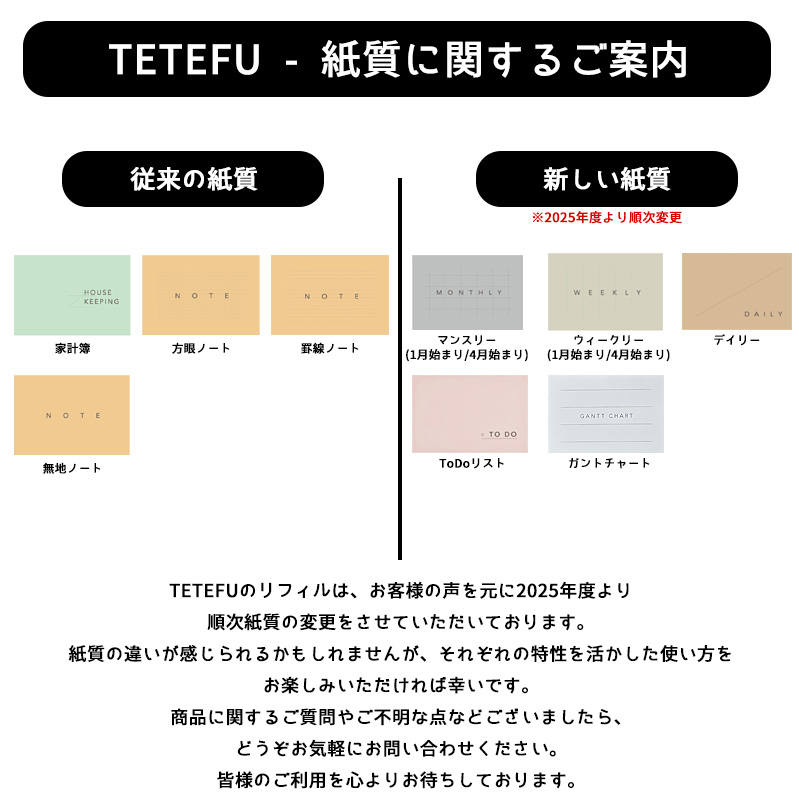 TETEFU リフィル ウィークリー 週間 【単品】 テテフ