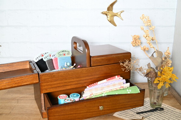 楽天市場】『 木製ソーイングボックス 』 木製 裁縫箱 ソーイング