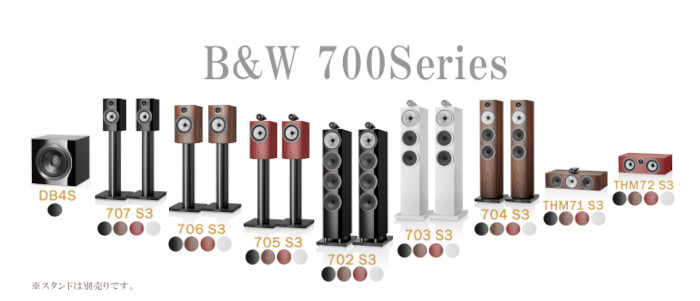 B&W 707 S3 モカ ペア 〈2ウェイ バスレフ型ブックシェルフスピーカー