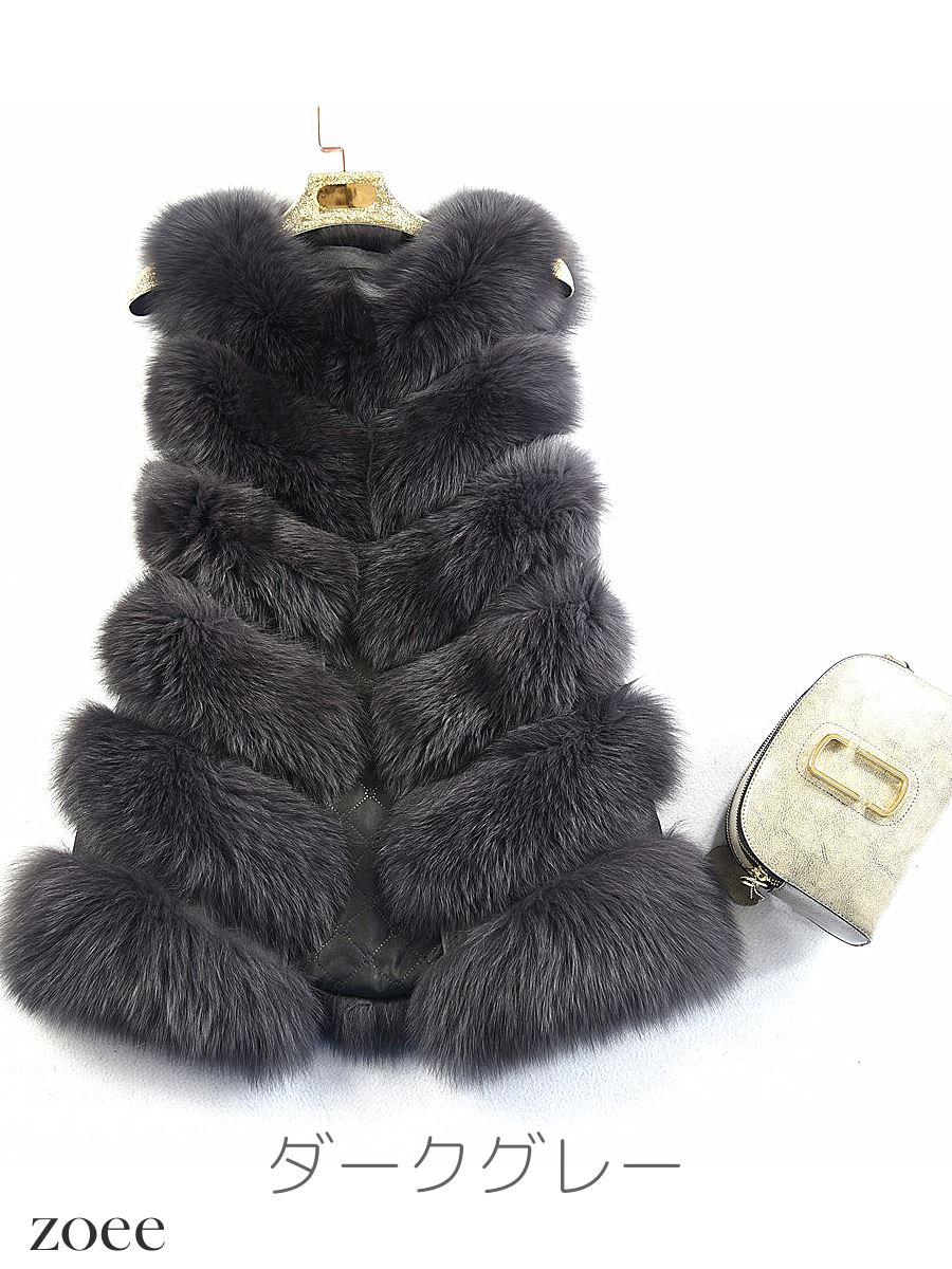 楽天市場】フォックスファーベスト レディース 毛皮ベスト ファー