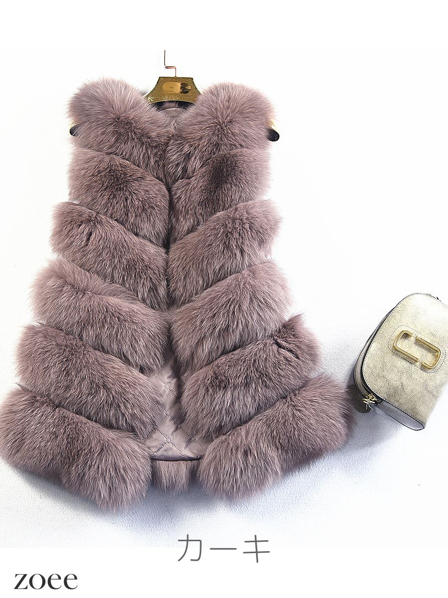 楽天市場】フォックスファーベスト レディース 毛皮ベスト ファー