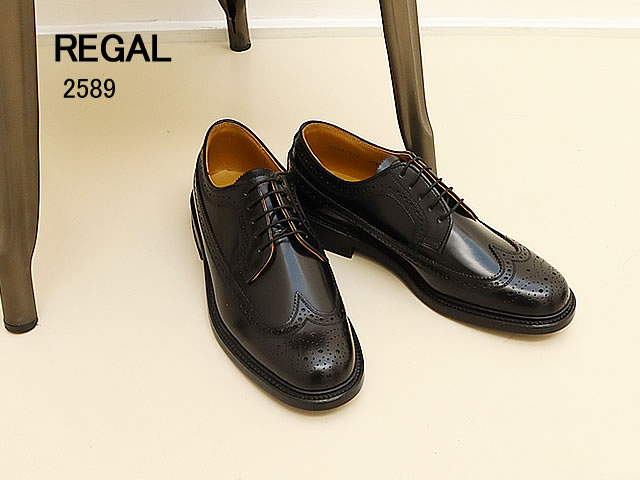 REGAL リーガル ウィングチップ 2589 BLACK ブラック ビジネスシューズ