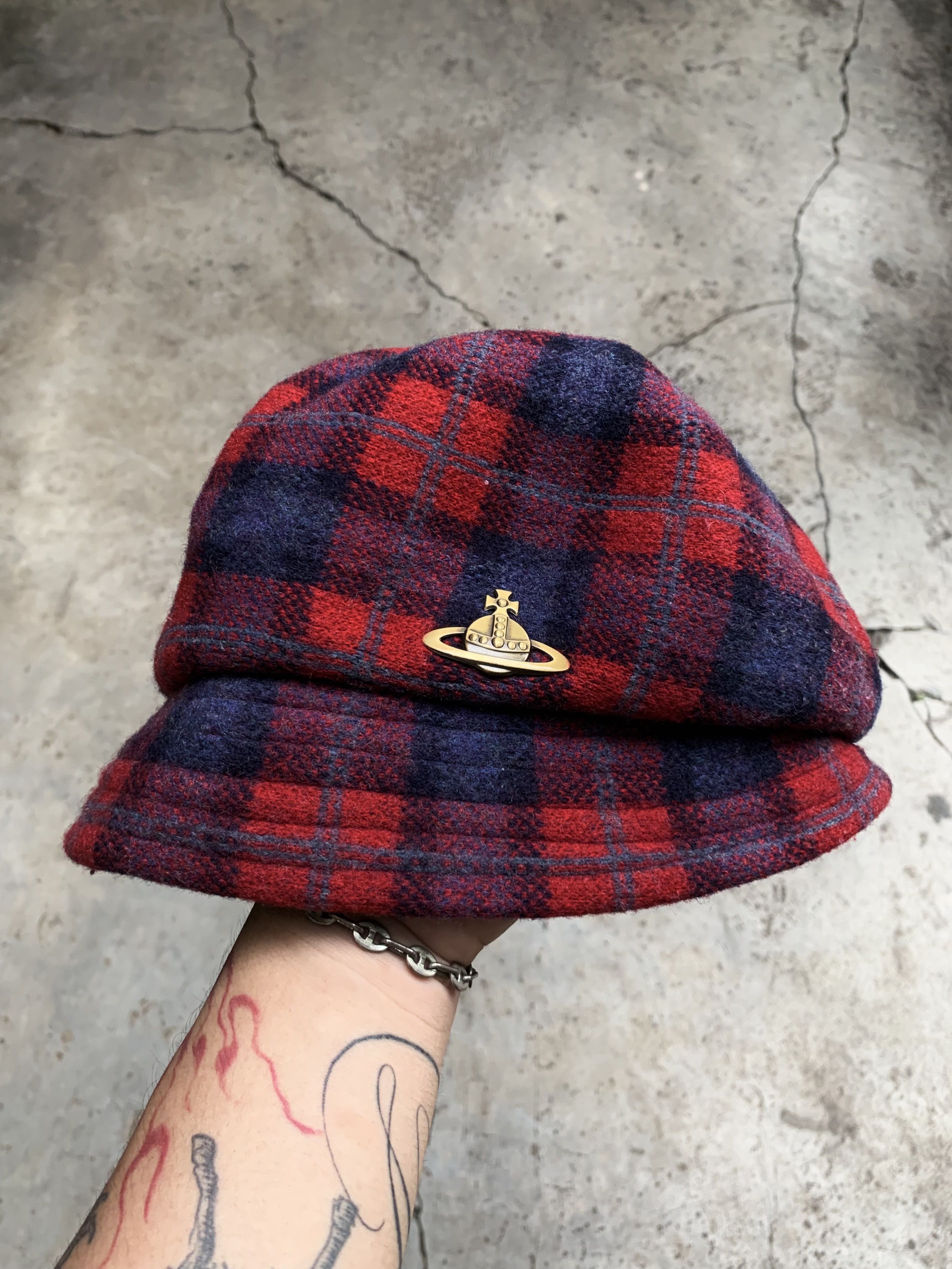Vivienne Westwood Vivienne Westwood Red Tartan Beret Hat Ord Logo