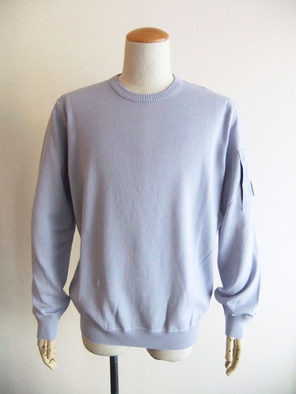 C.P. COMPANY - COTTON CREPE CREW NECK KNIT (ブラック） コットン