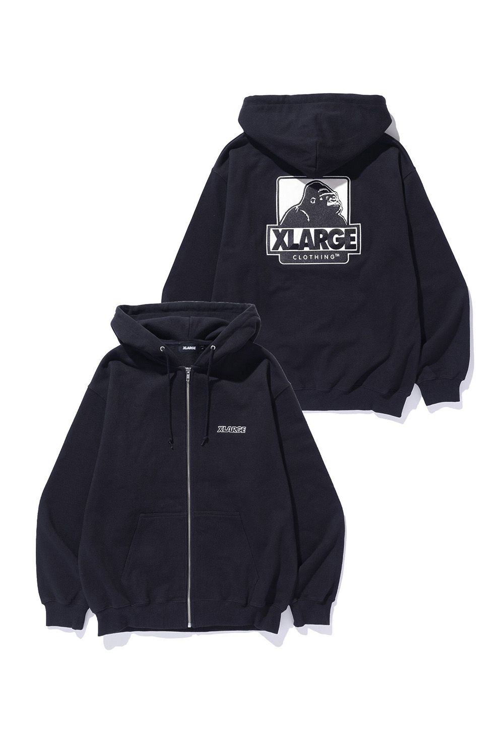 XLARGE - OG BOX ZIP UP HOODIE / アッシュ | Tempt
