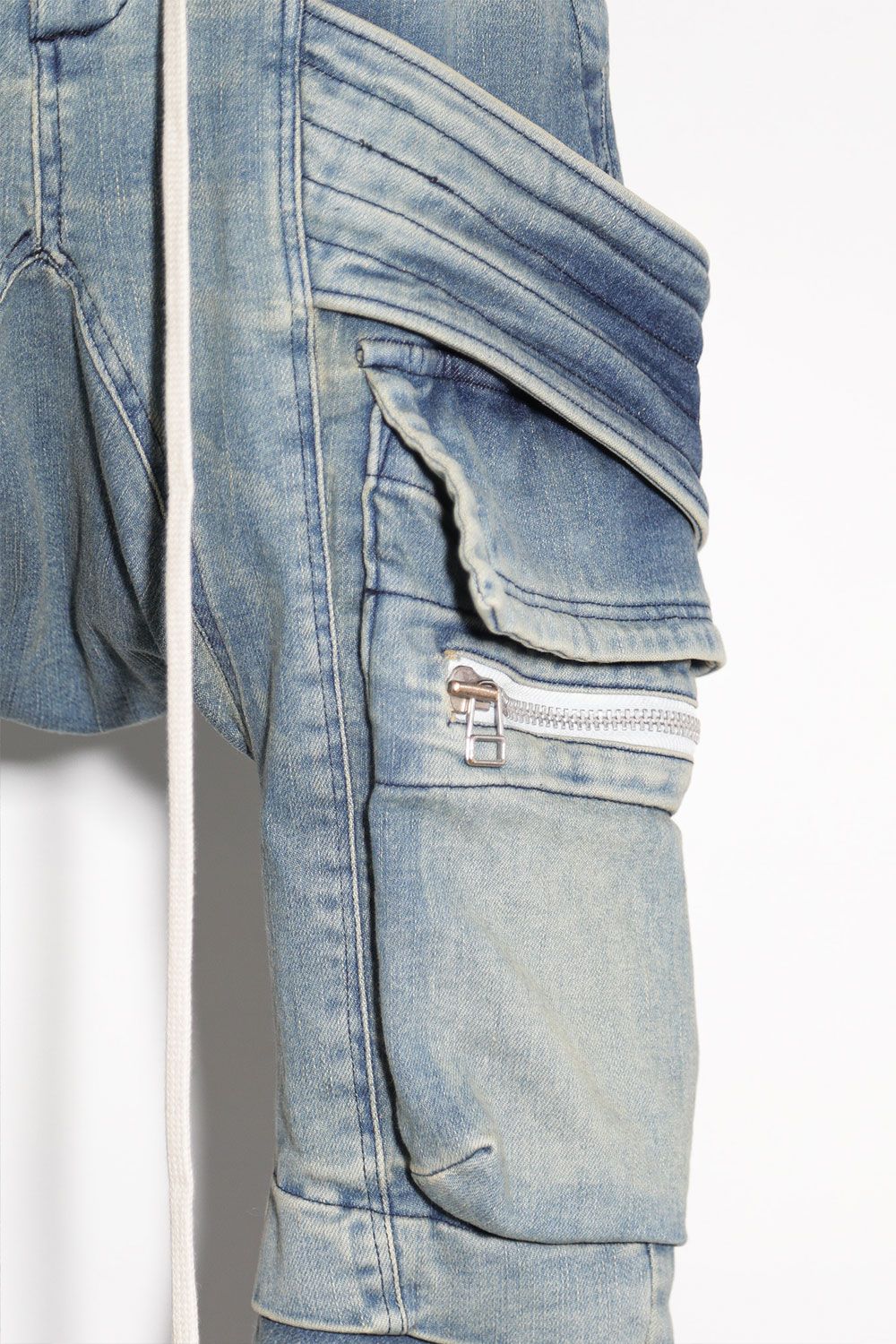 A.F ARTEFACT - サルエルカーゴスキニーデニム / Indigo Denim Cargo