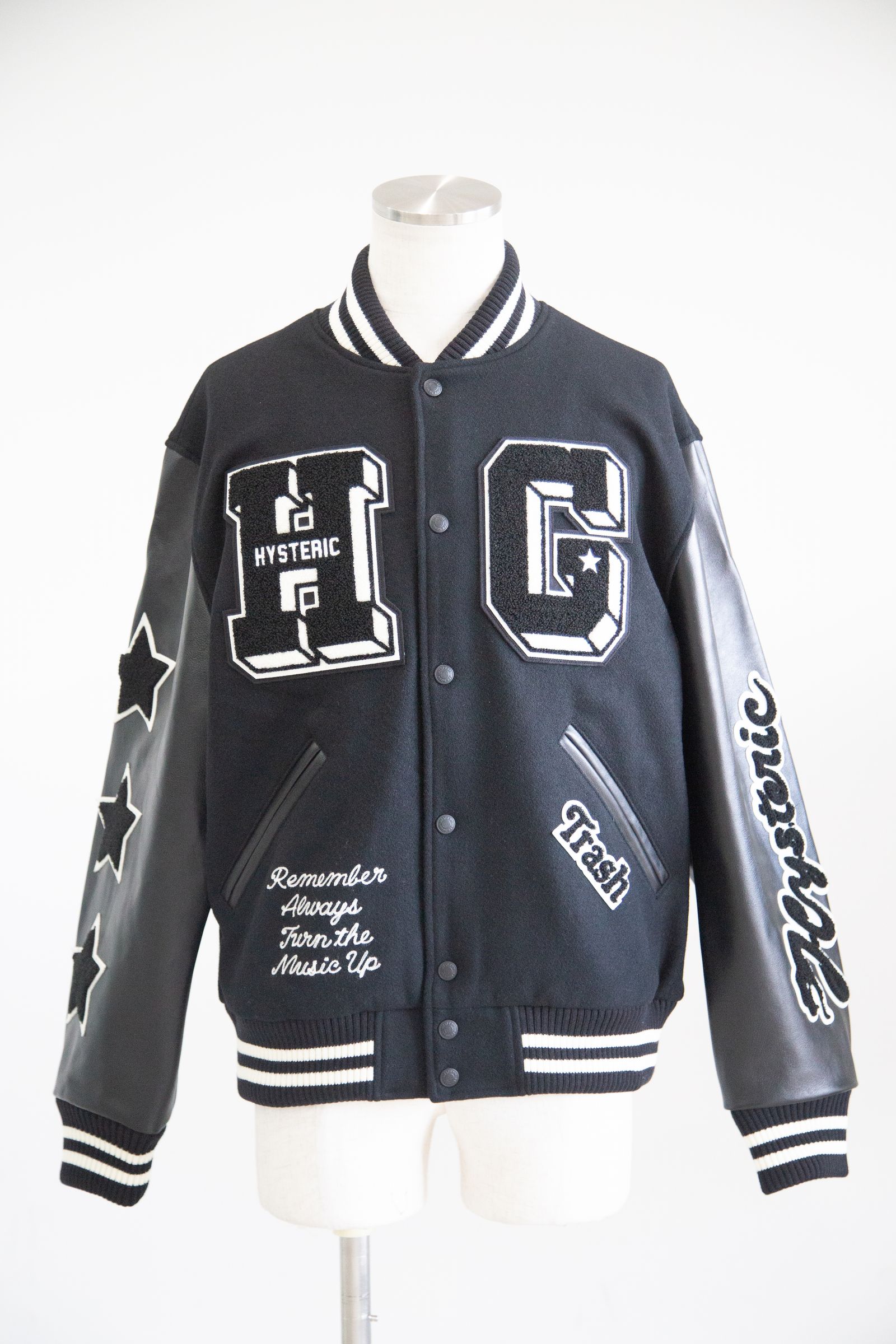 HYSTERIC GLAMOUR - TURN THE MUSIC UP刺繍 スタジャン / ブルー | Tempt