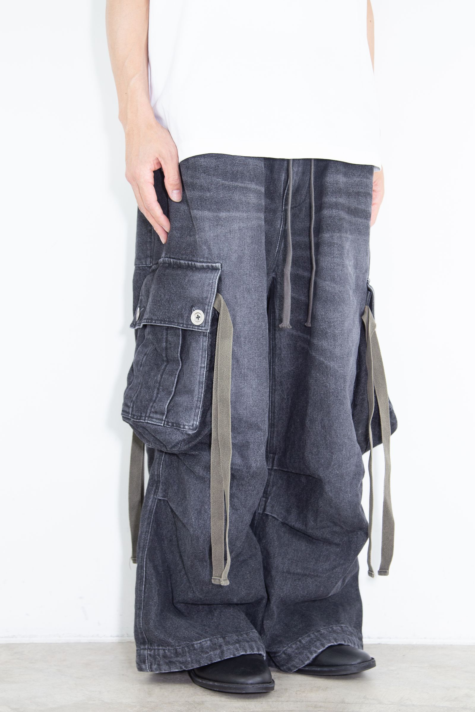 A.F ARTEFACT - スーパーワイドデニム / Denim Wide Pants / ダメージ