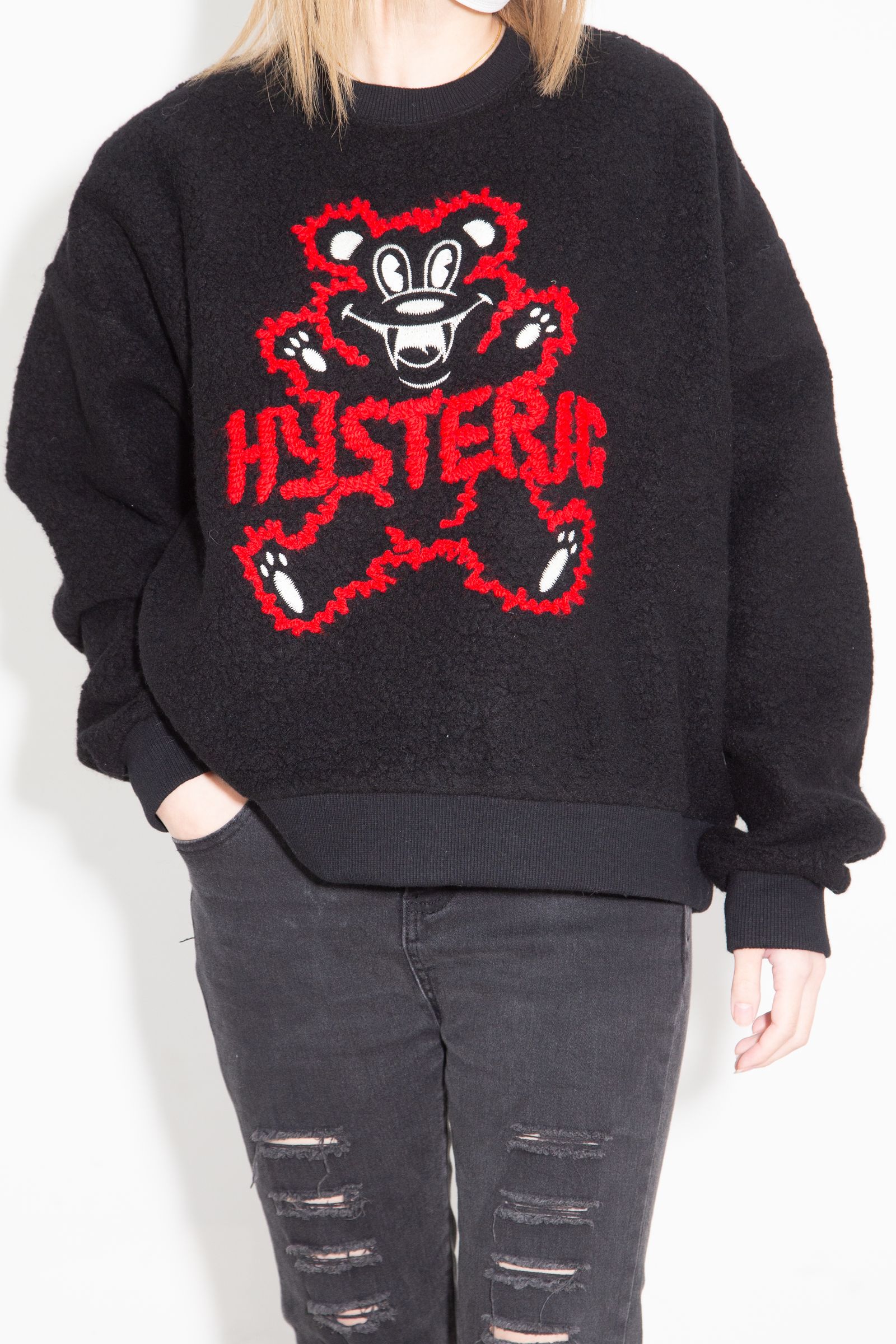 HYSTERIC GLAMOUR - FIRE BEAR刺繍 オーバーサイズスウェット