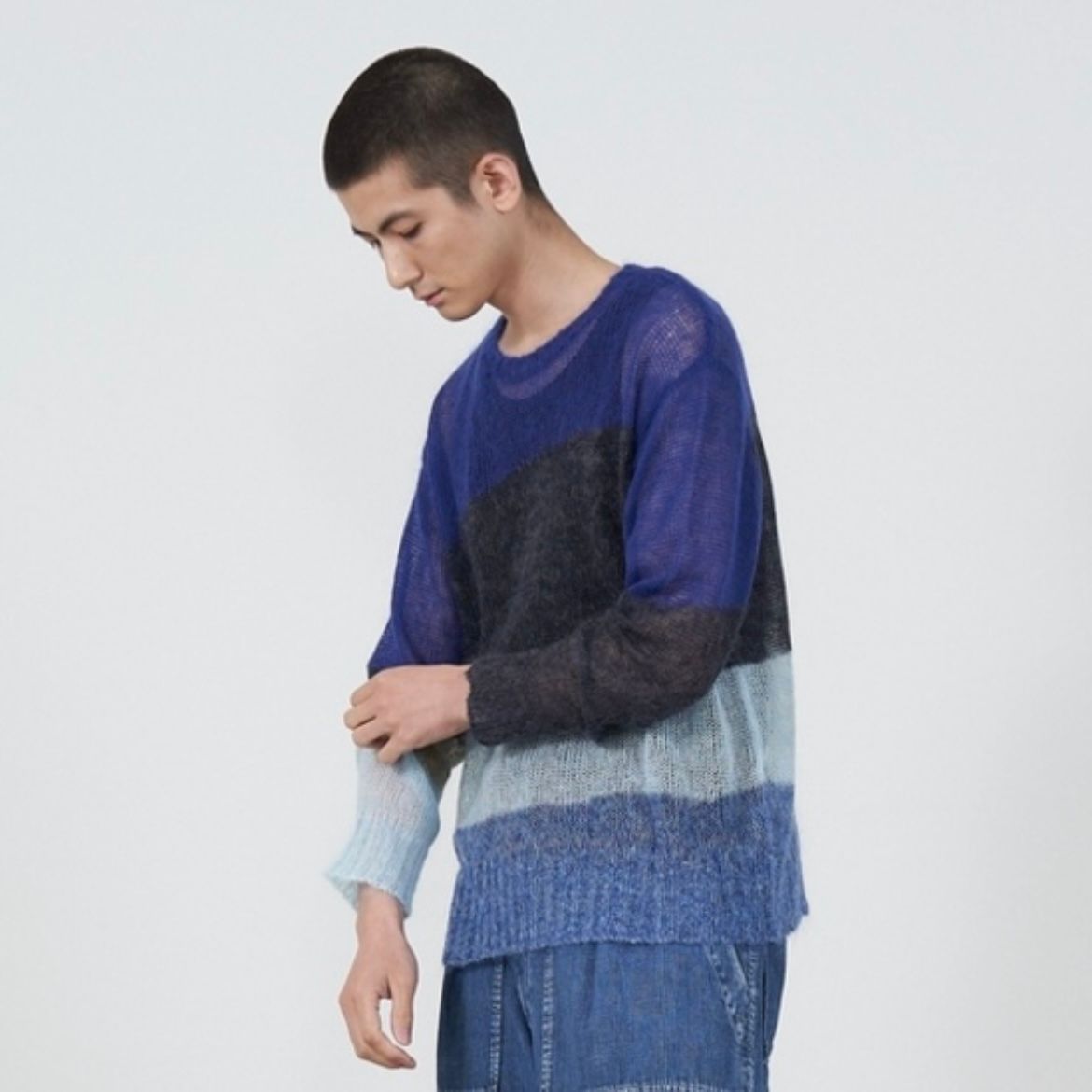 YOKE - 【残りわずか】Mohair Intarsia Sheer Sweater | ACRMTSM