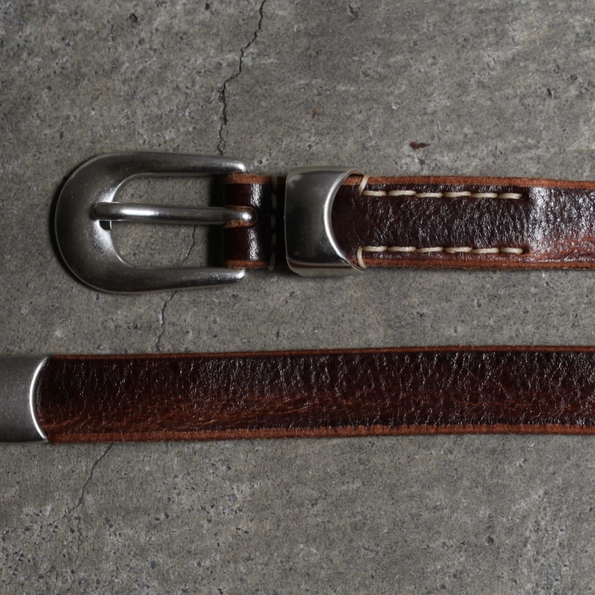 Bridle Leather Belt in Claw Hazel OUR LEGACY 2CM BELT