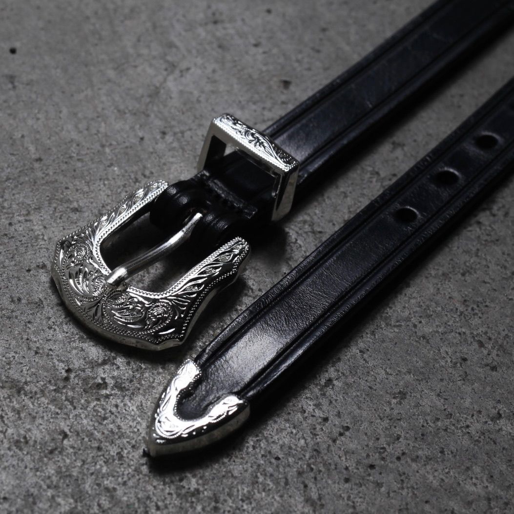 TORY LEATHER - 【残りわずか】3/4 Inch Western Belt(BLACK