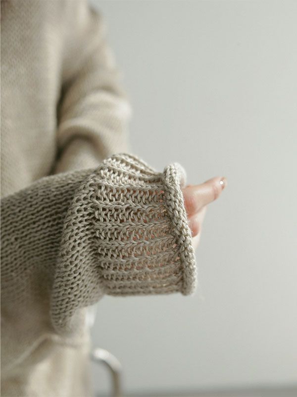 ETRE TOKYO - リネンボトルネックローゲージニットプルオーバー - GREY