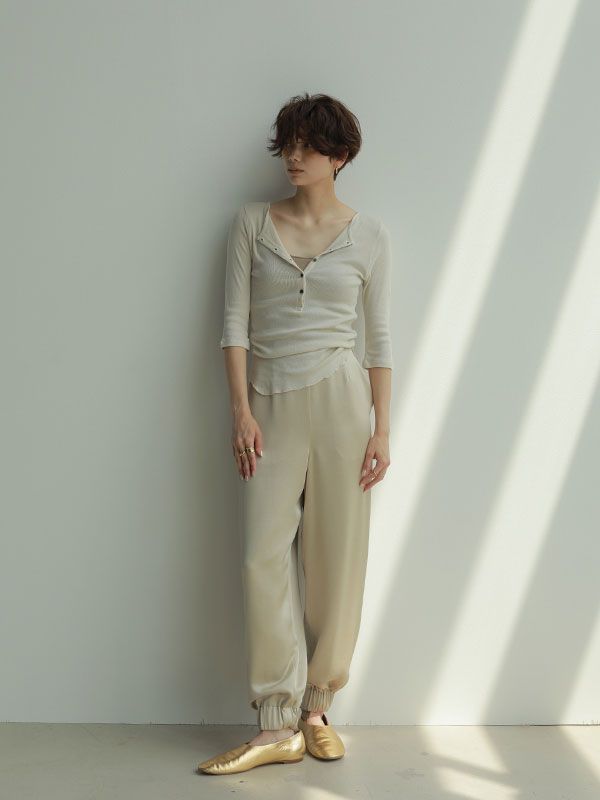 ETRE TOKYO - ヘンリーネックエアリートップス - PINK | ADDICT WEB SHOP