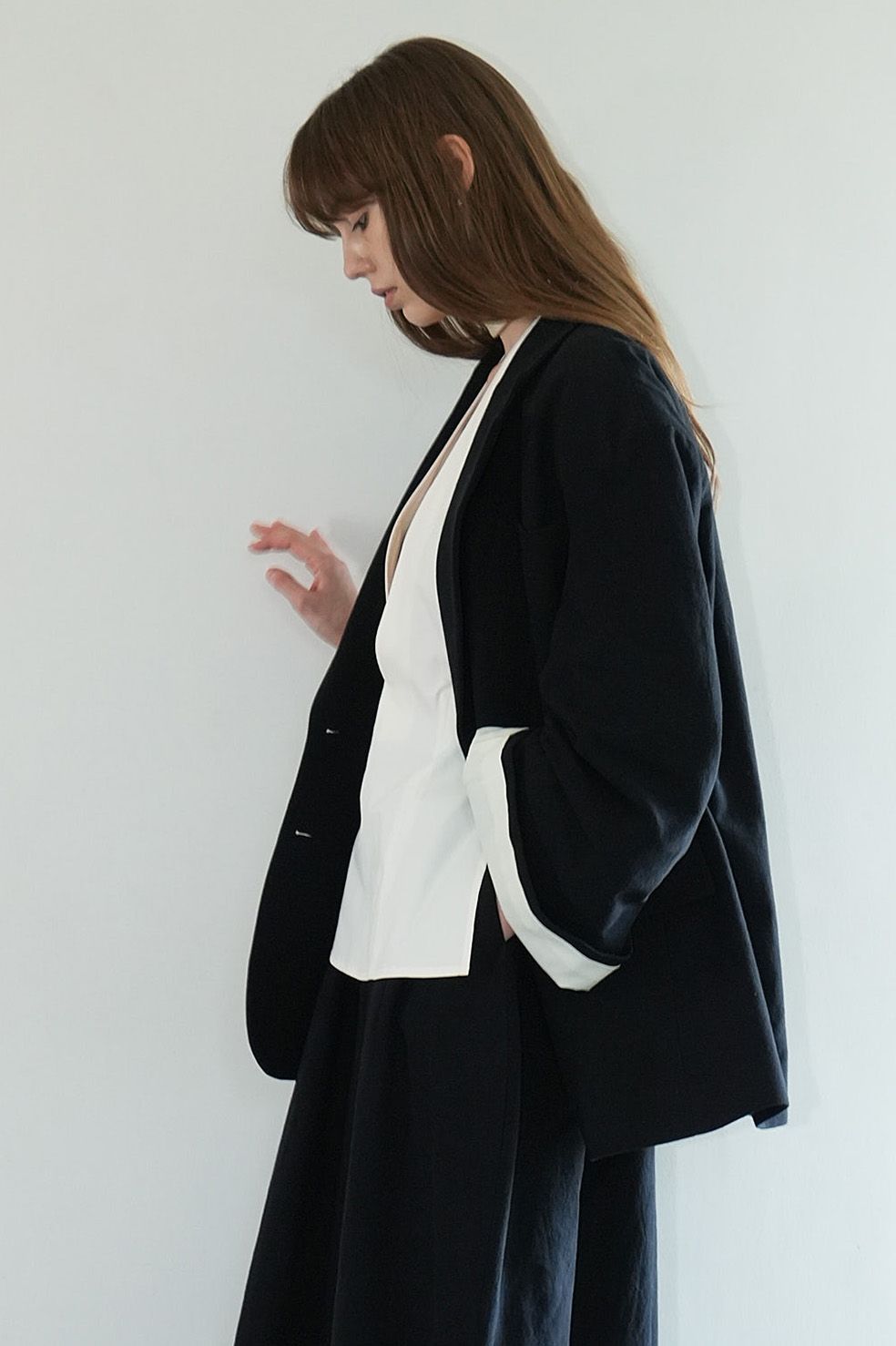 CLANE - LOOSE BELL SLEEVE JACKET- BLACK - ルーズベルスリーブ