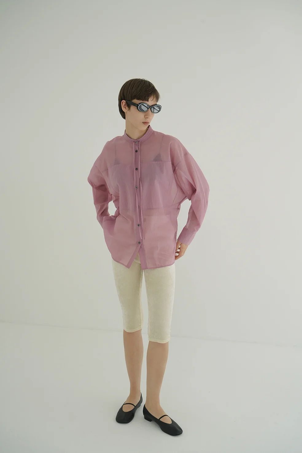 CLANE - シアードルマンシャツ - SHEER DOLMAN SHIRTS (PINK) | ADDICT