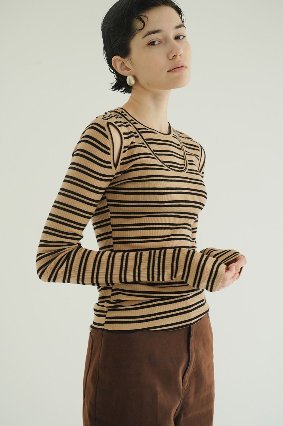 CLANE - レイヤードカットトップス - LAYERED SHOULDER CUT TOPS