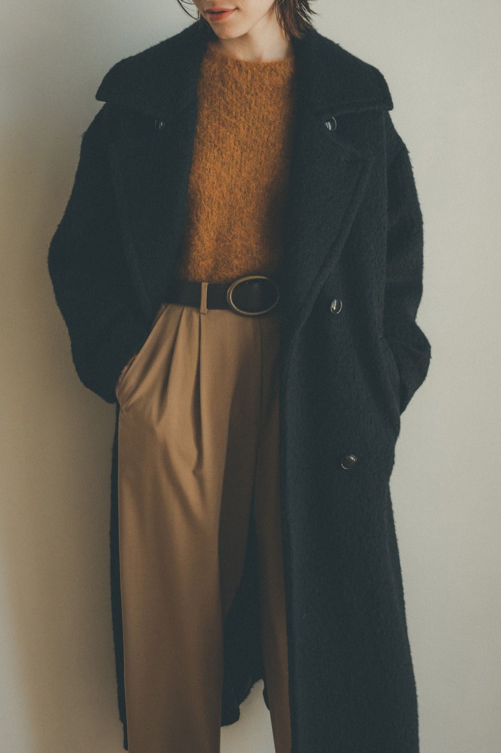 CLANE - ミックスシャギーレディコート - MIX SHAGGY LADY COAT BLACK