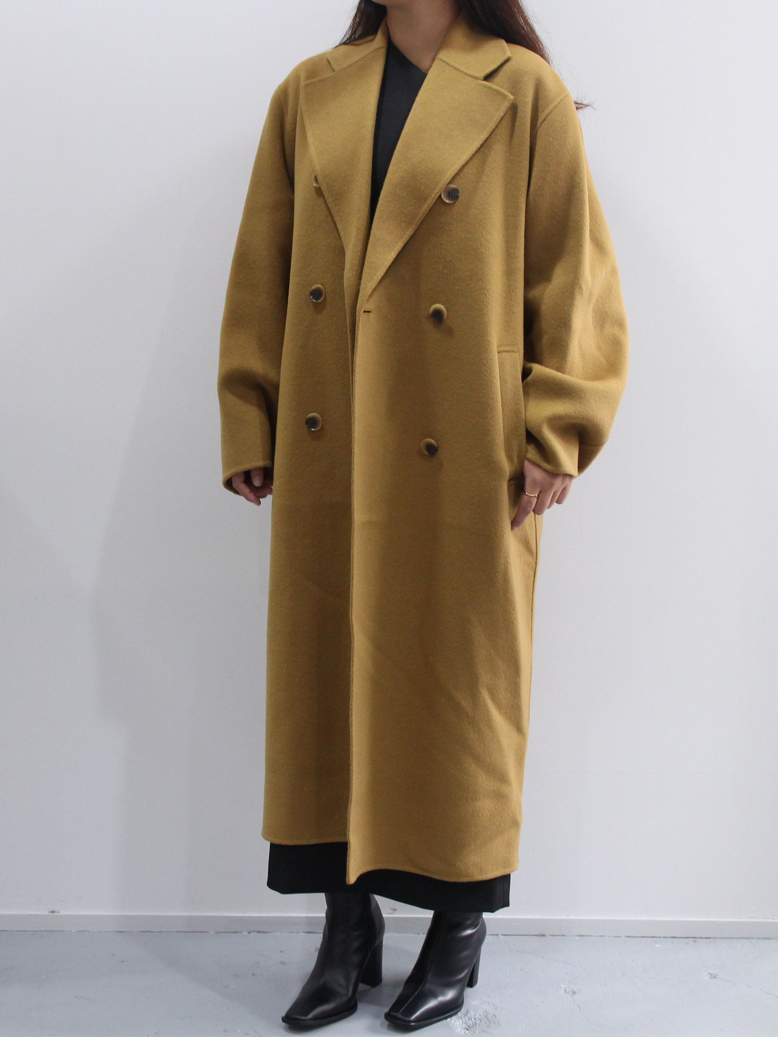 ETRE TOKYO - ダブルブレストリバーロングコート - BEIGE | ADDICT WEB