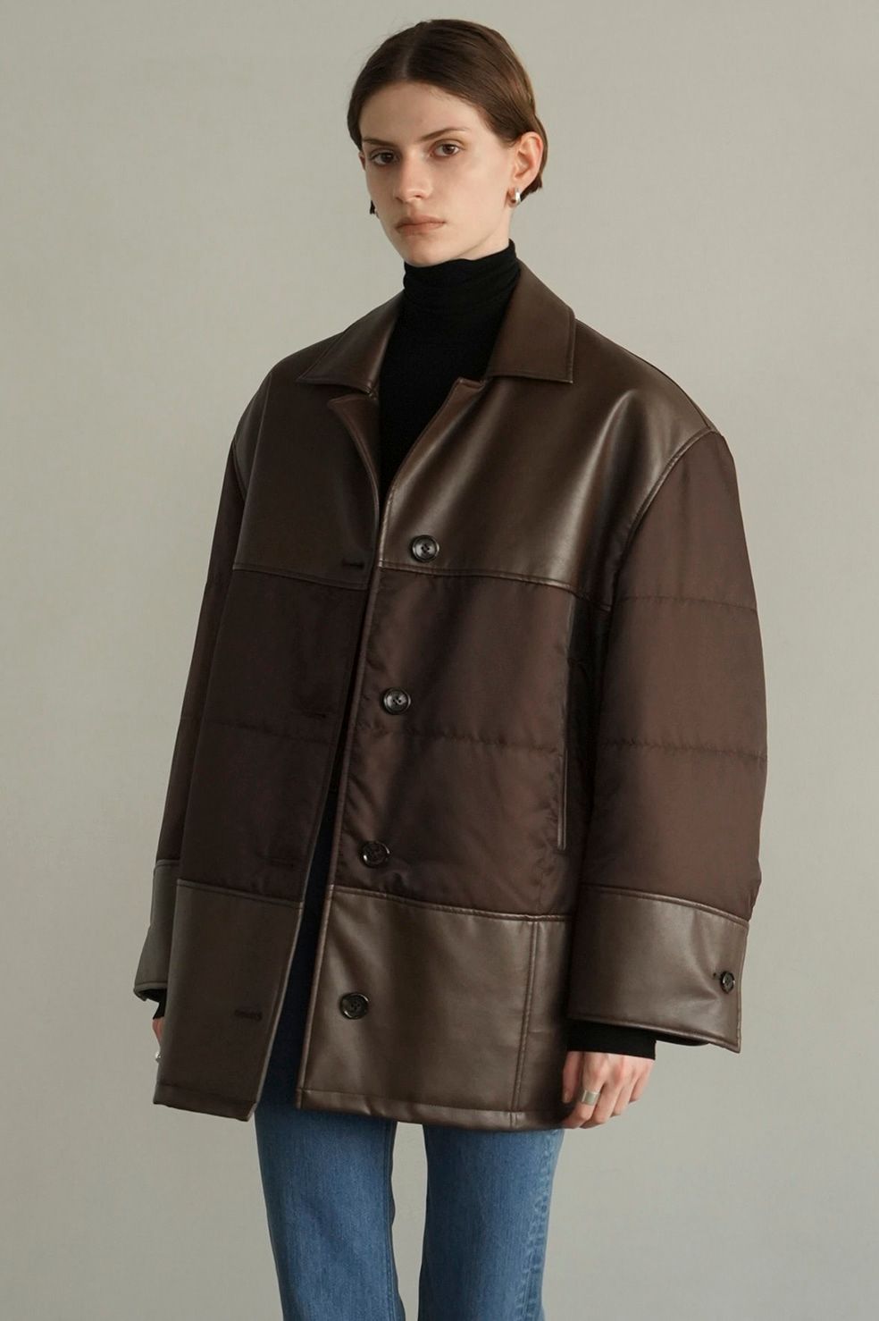 CLANE - ヴィーガンレザー オーバーサイズ ジャケット - LEATHER