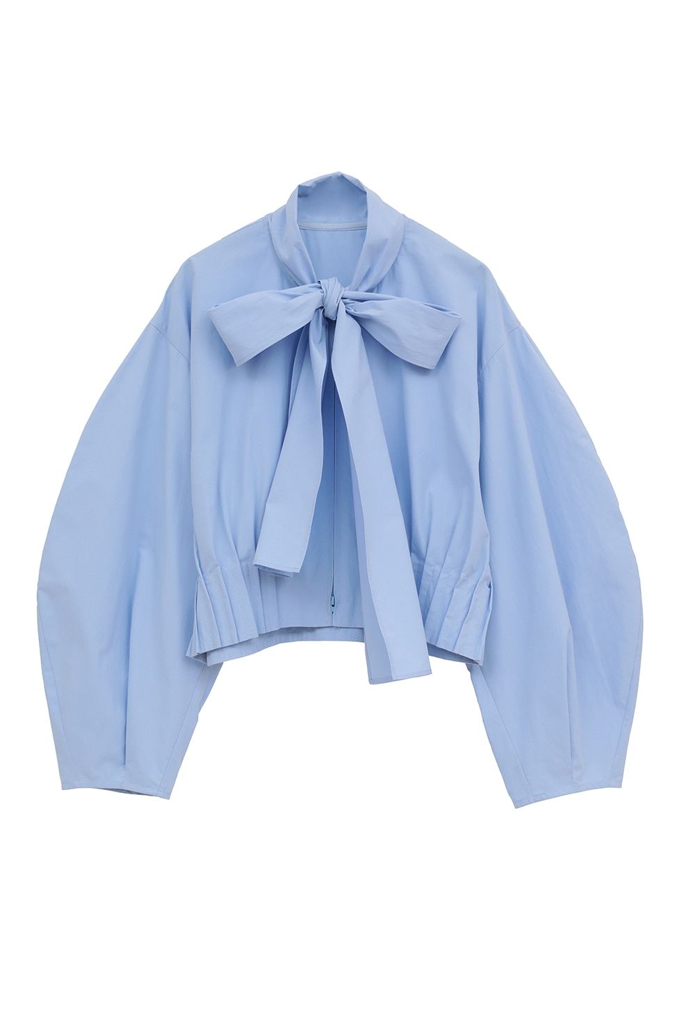 CLANE - リボンジップシャツ - RIBBON ZIP SHIRTS - SAX | ADDICT WEB SHOP