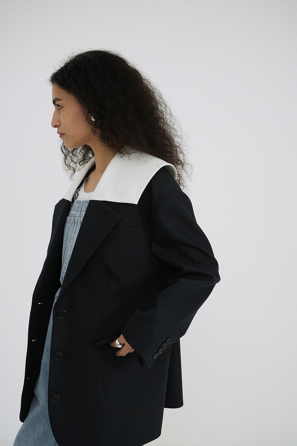 CLANE - セーラーカラー シングル テーラードジャケット - SAILOR