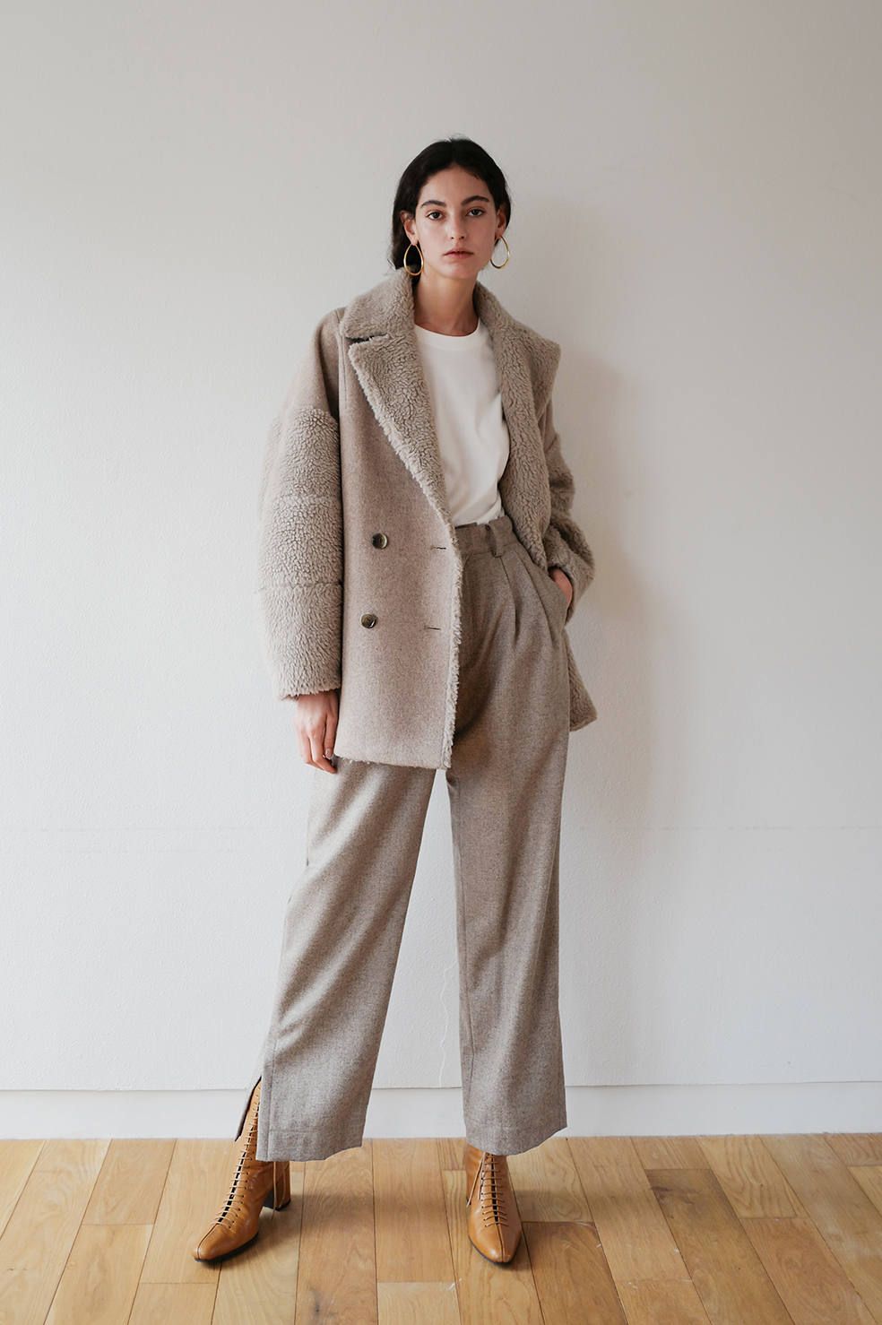 CLANE - ボアコンビネーションコクーンピーコート - BOA COMBINATION